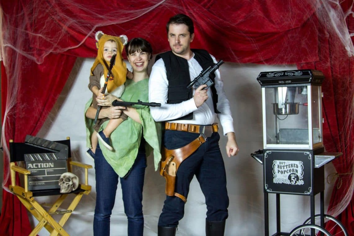 Han Solo Princess Leia and Ewok Family Costume. 