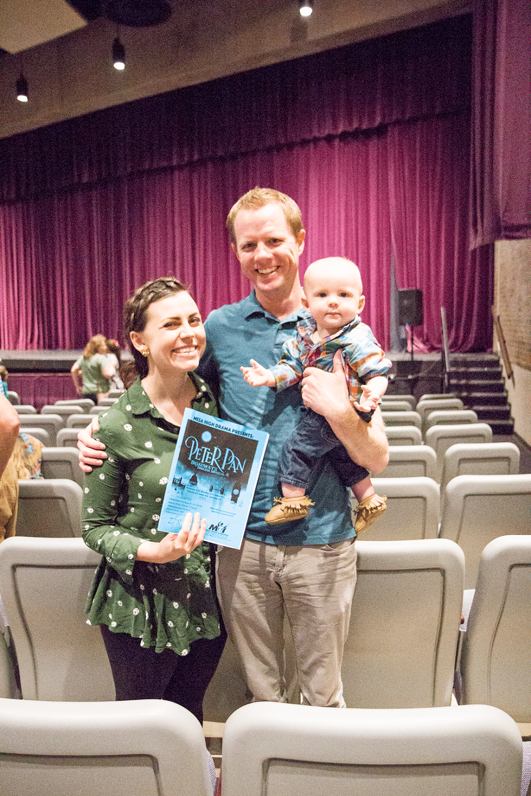 Family seeing a play on a budget. 