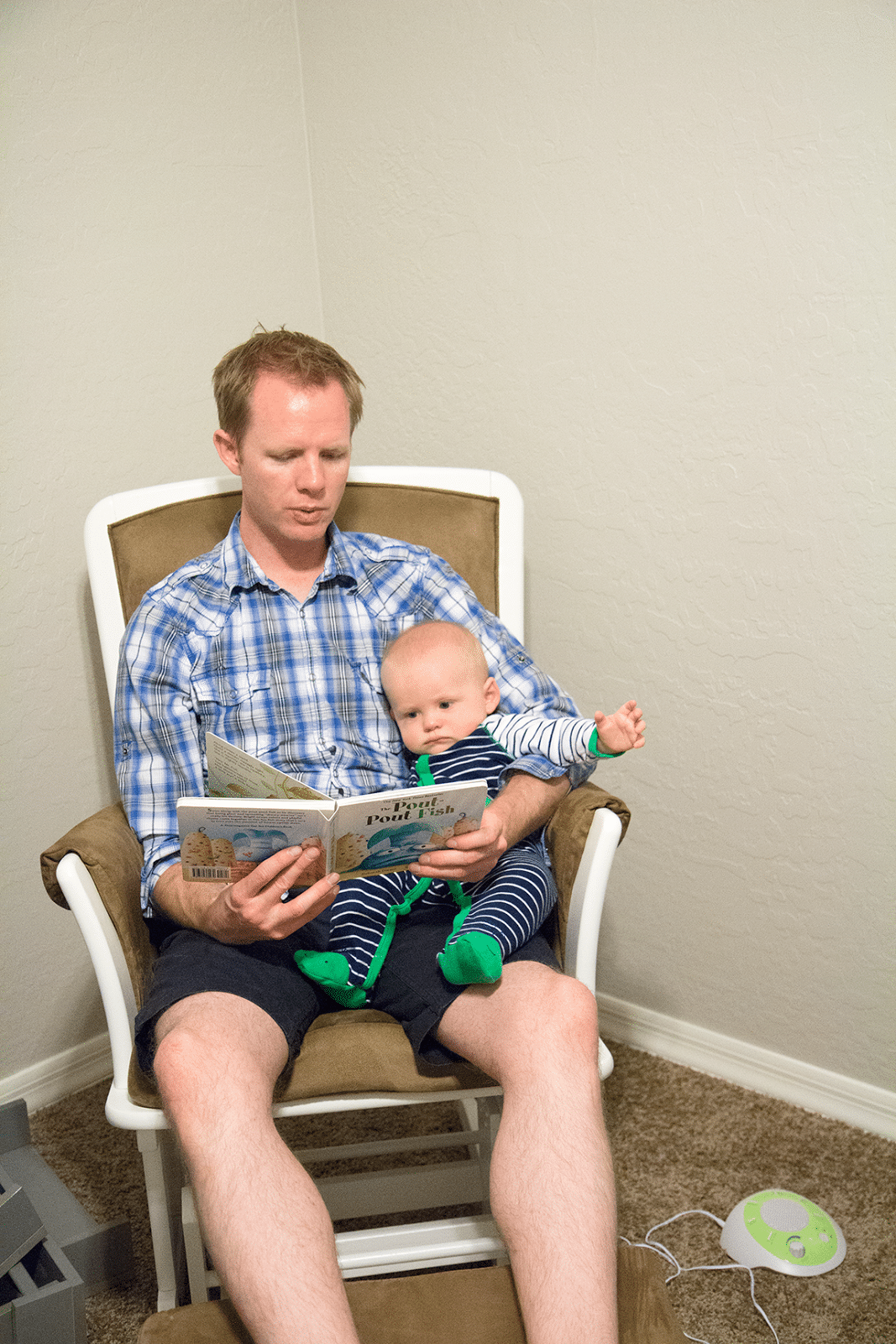 Bedtime story with a baby. 