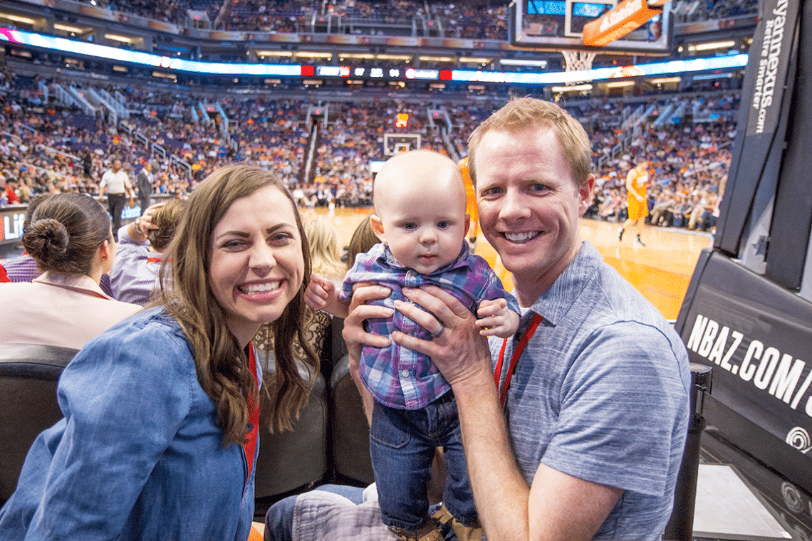 Experience Taking a baby to an NBA game. 