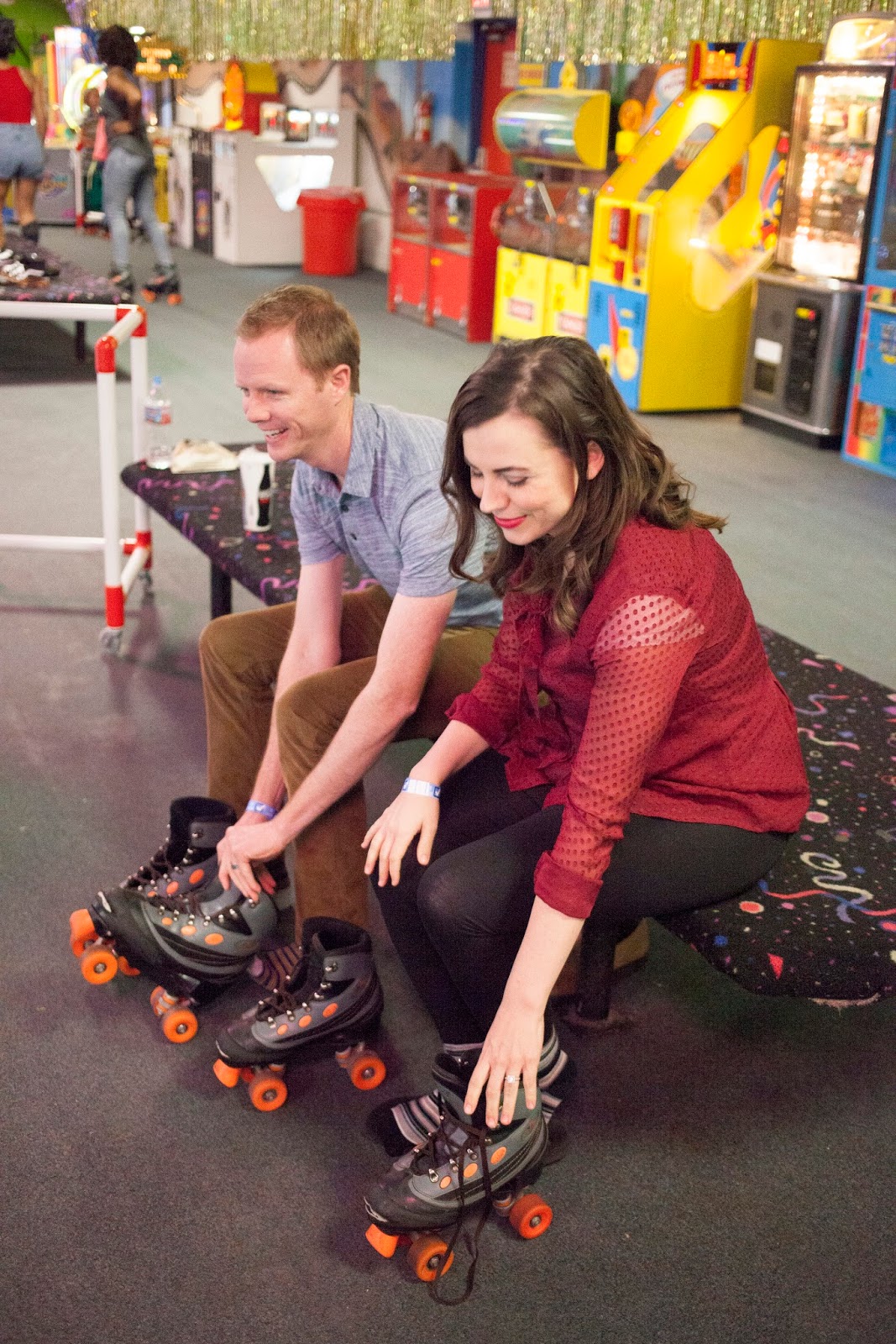 Roller skating rink date night. 