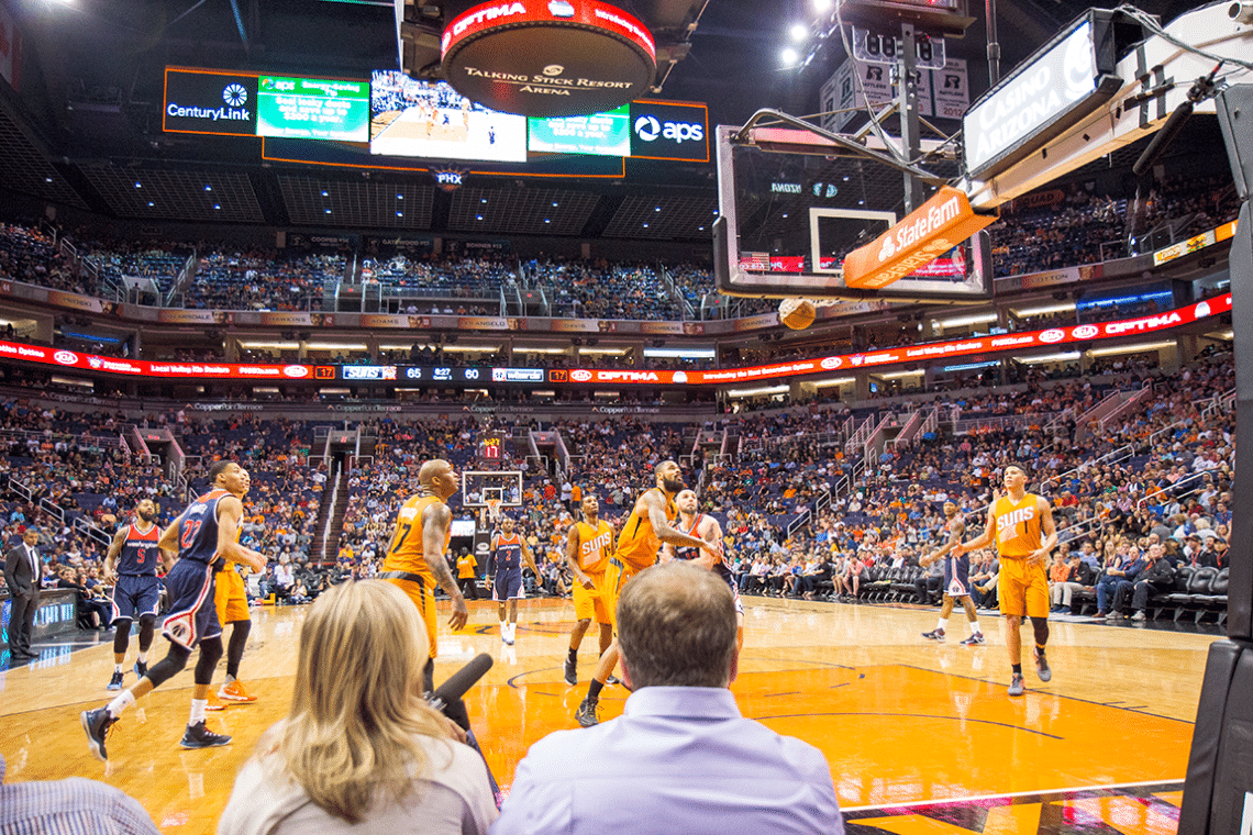 Taking kids to an NBA game. 