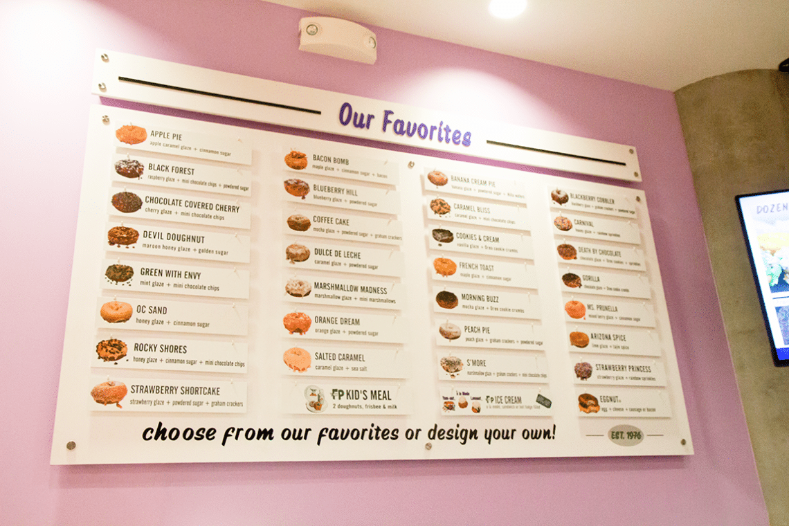 Fractured Prune menu. 