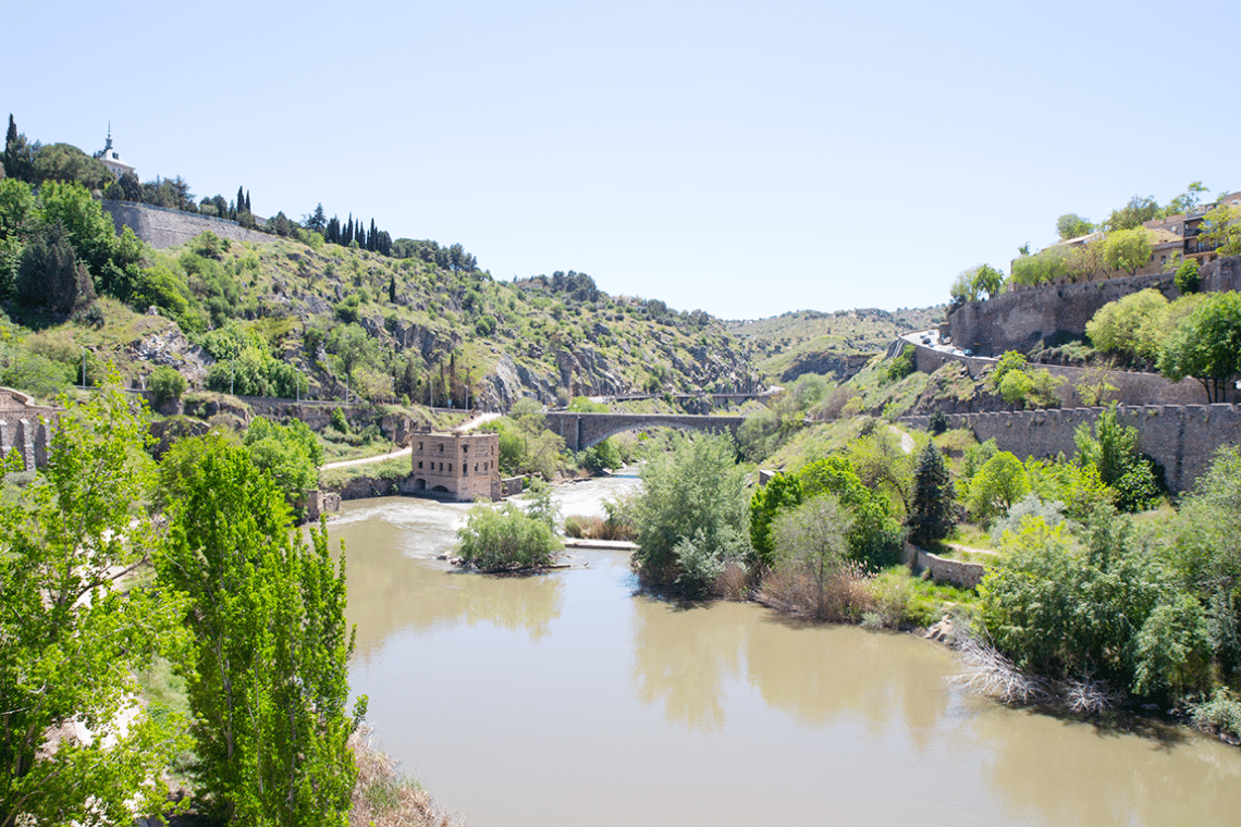 The Toledo River in Toledo, Spain. 