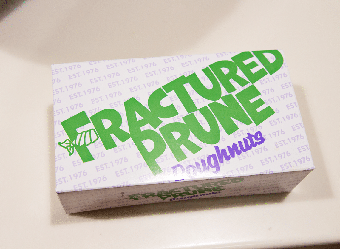 Fractured Prune doughnuts box. 