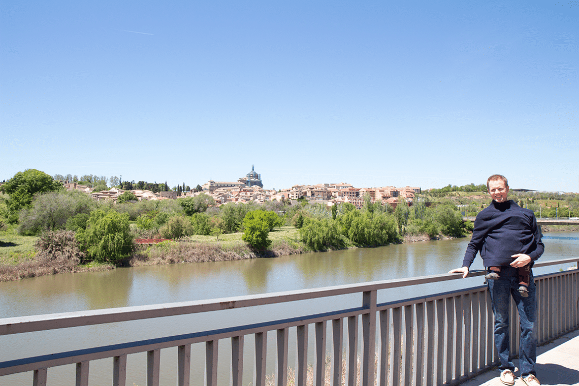 River and fortress views of Toledo Spain. 