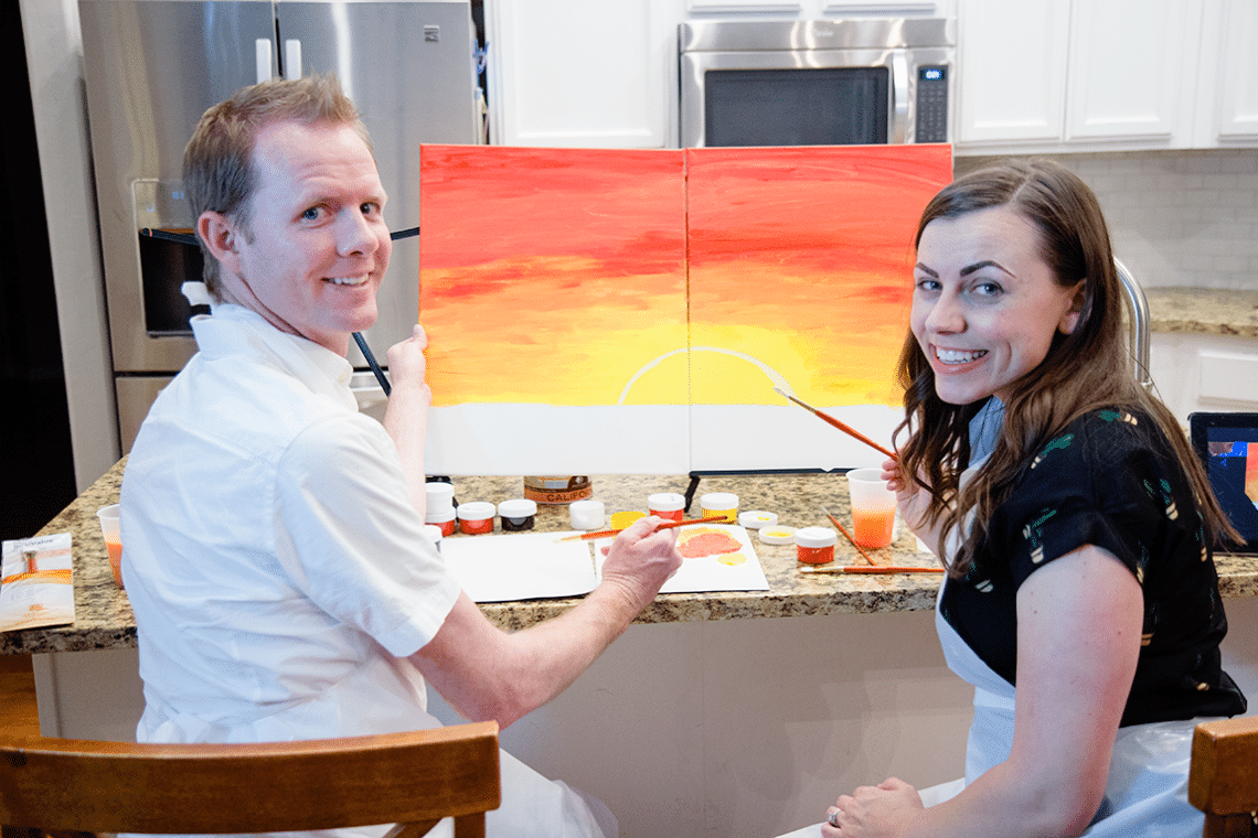 Painting date night at home. 