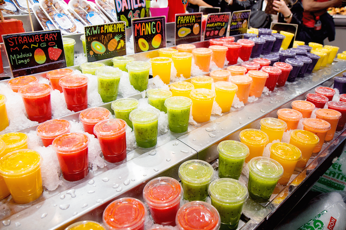 Juice bar in Barcelona. 