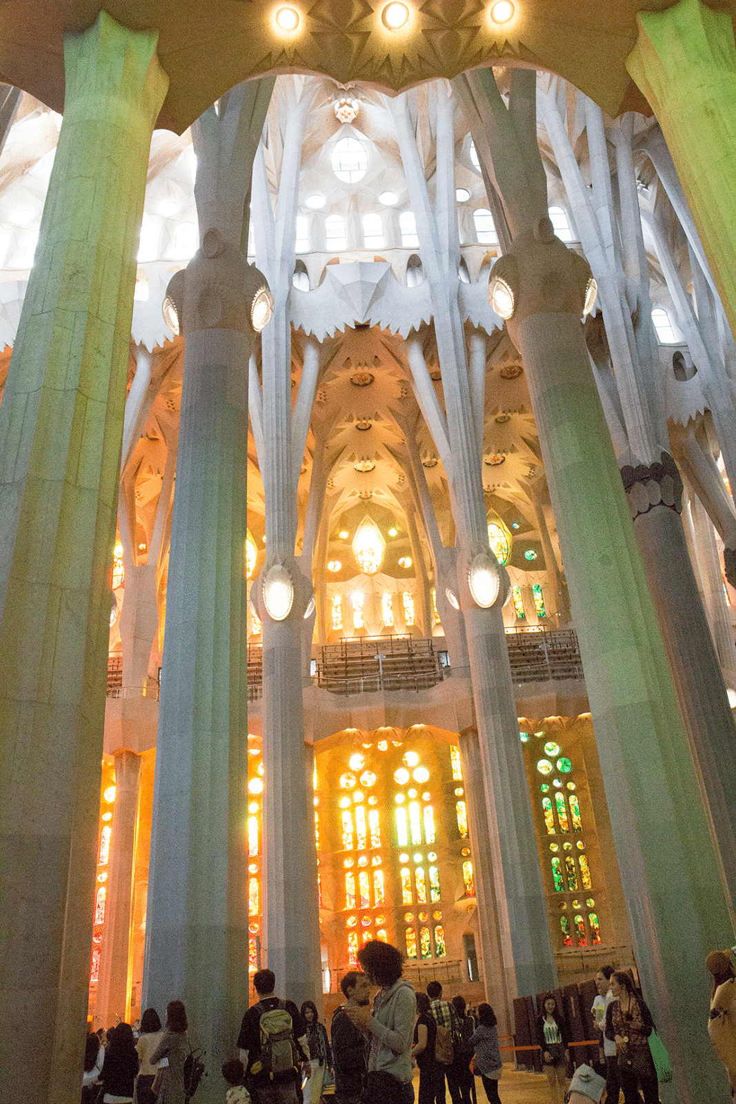 Inside views of La Sagrada Familia. 