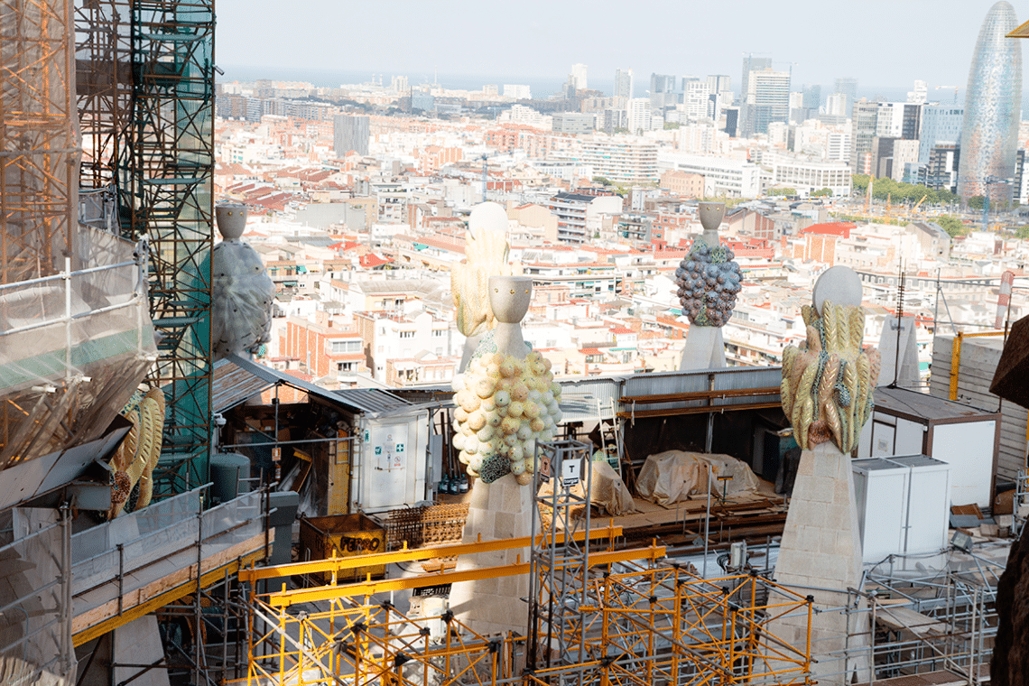 Visiting La Sagrada Familia views. 