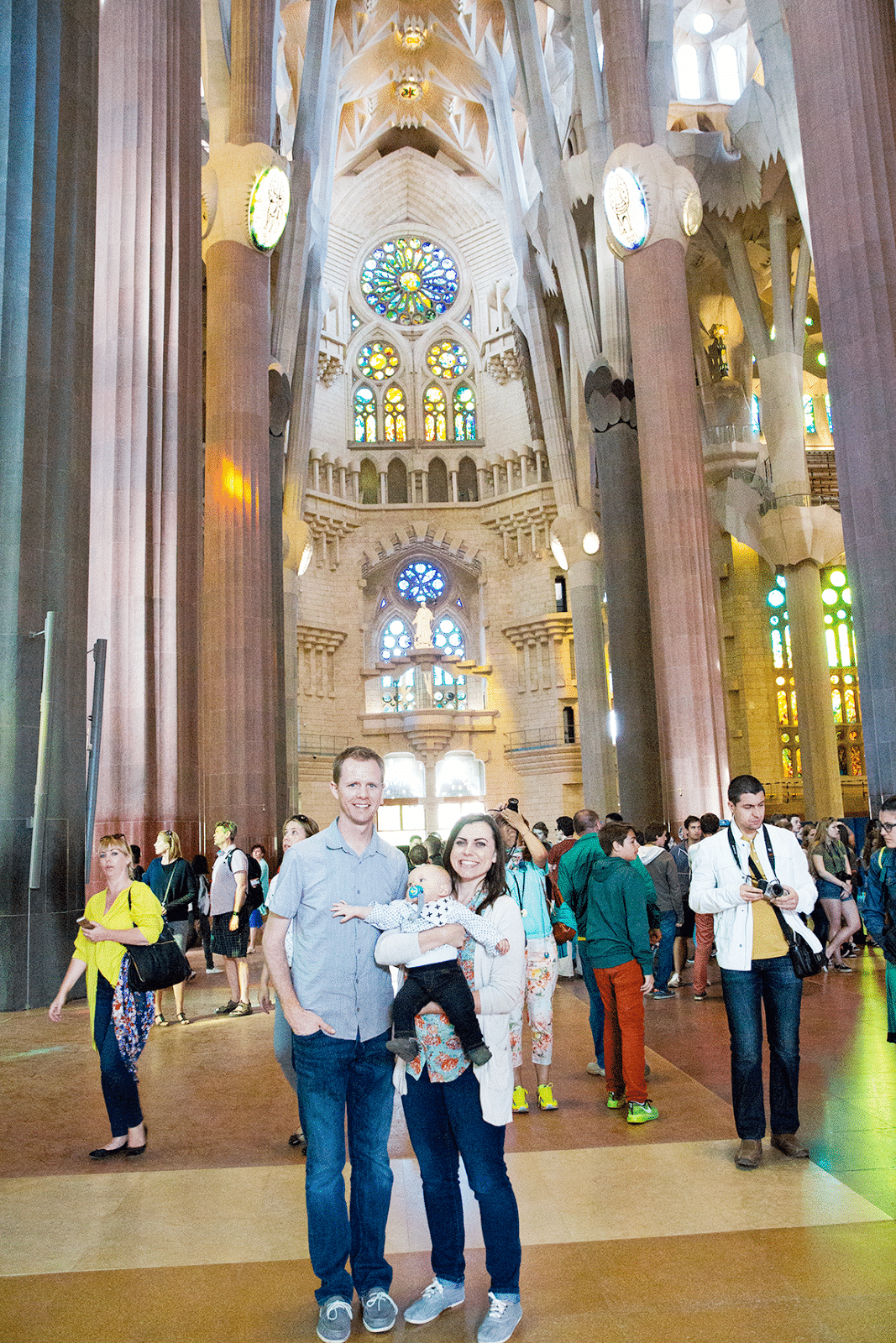 Visiting La Sagrada Familia in Barcelona. 
