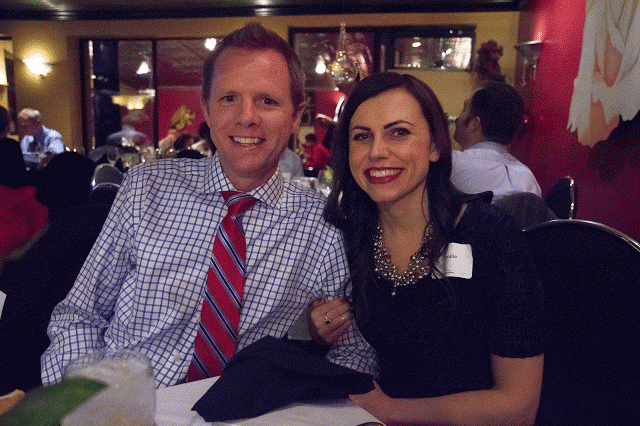 Date night to a holiday party. 