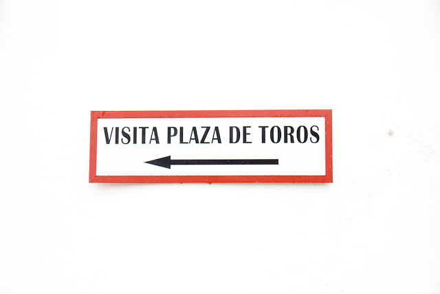 Plaza De Toros sign in Seville Spain. 