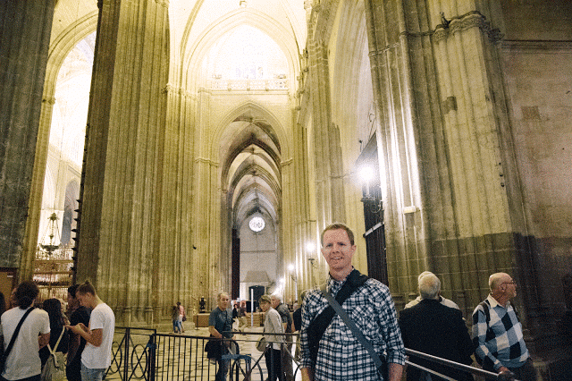 Visiting the Seville Spain Cathedral. 