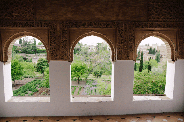 View of the Alhambra in Granada Spain. 