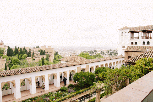 Visiting the Alhambra in Granada Spain. 