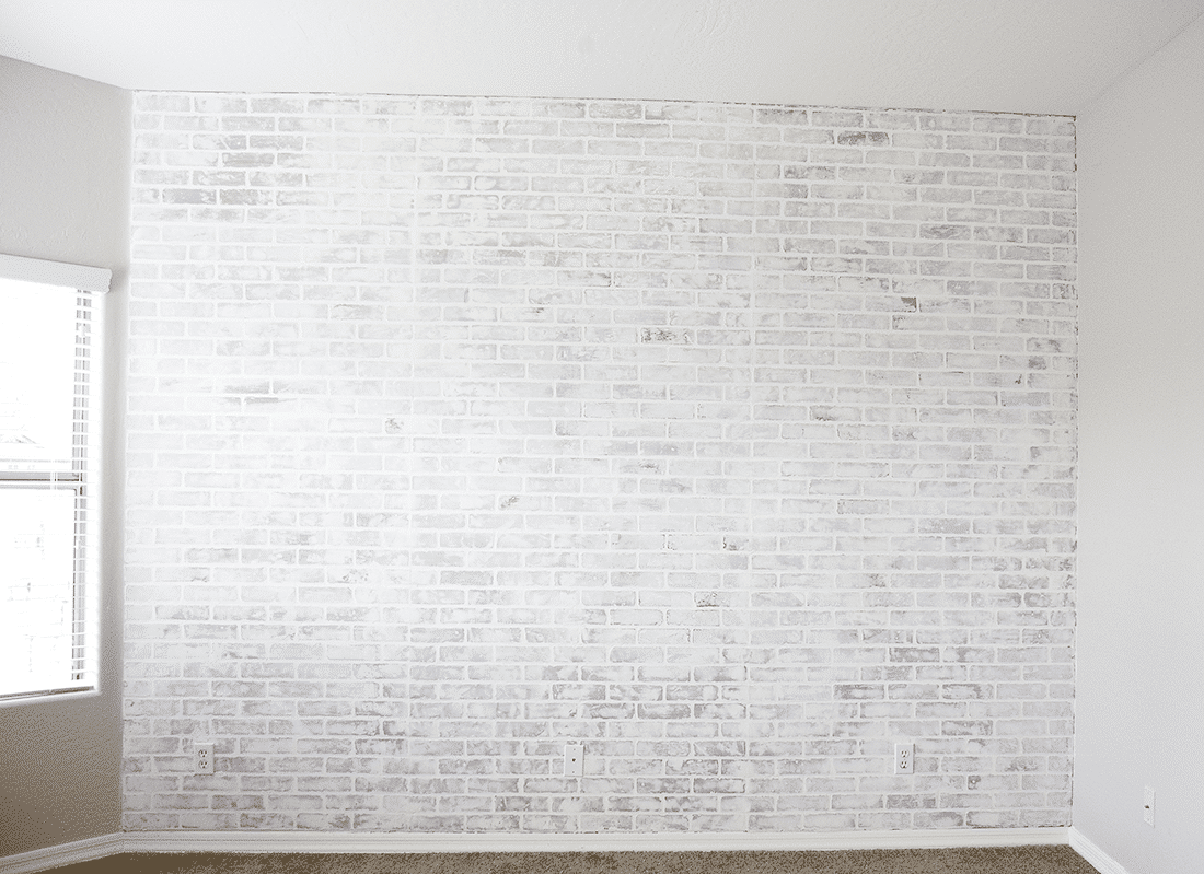 DIY white FAUX brick wall