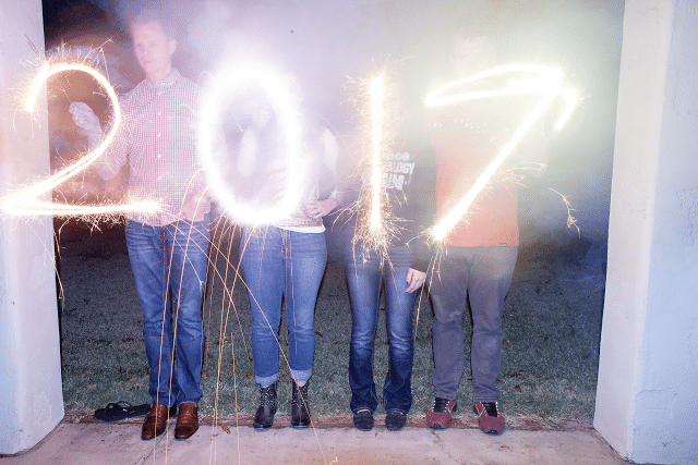 Firework pictures using sparklers. 