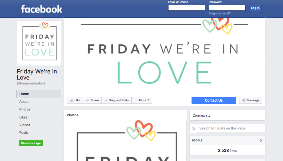 Friday We're in Love Facebook