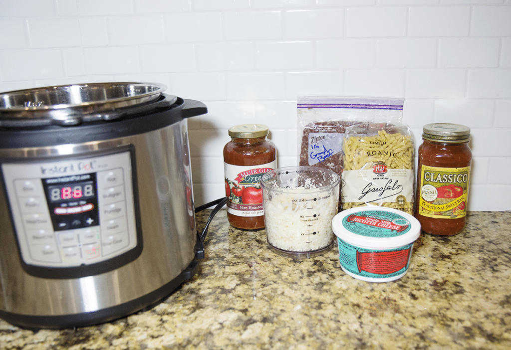 Instant Pot lasagna ingredients. 