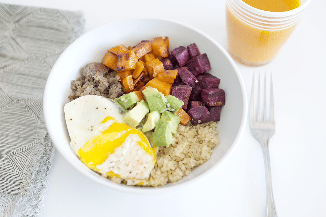 sweet and savory breakfast bowls