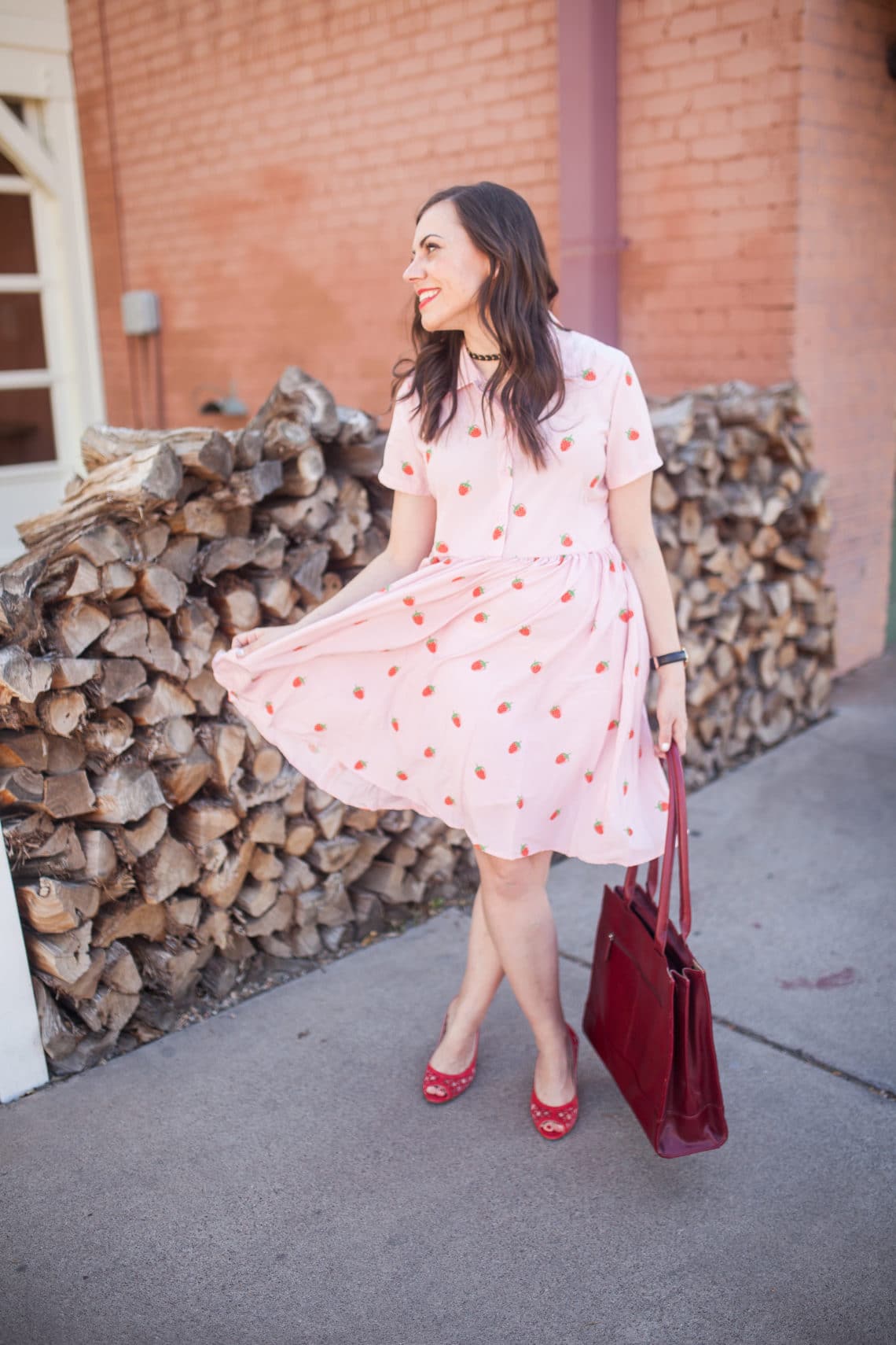 Cute pink shirt dress. 