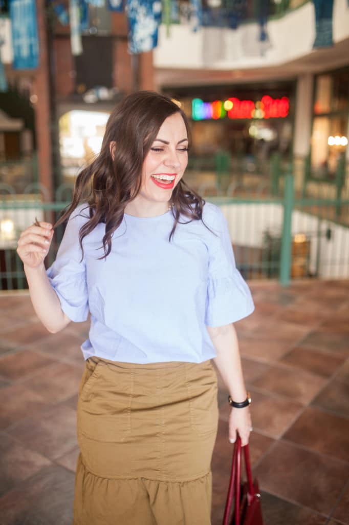 Business shirt with ruffles. 