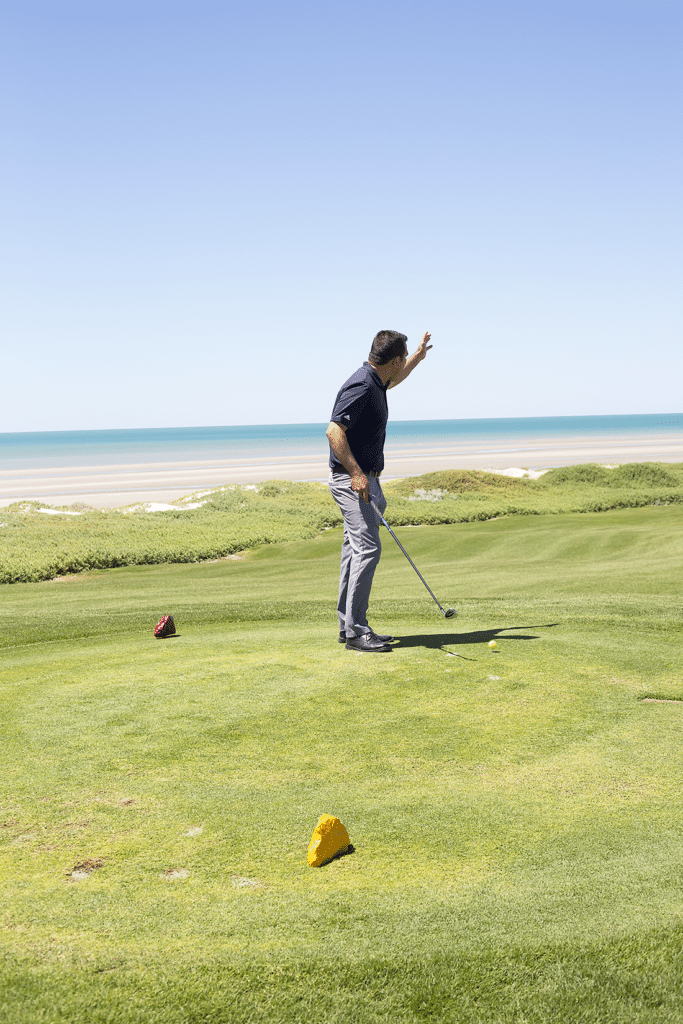 Golfing at Mayan Palace Vidiante resort. 