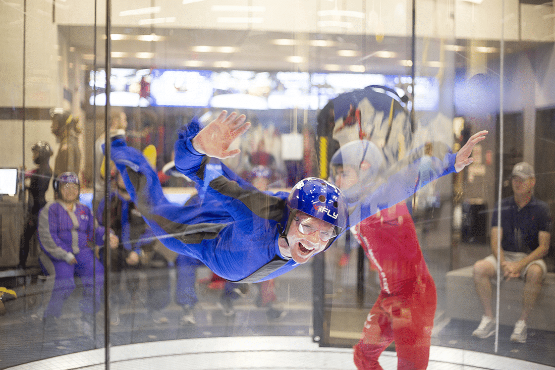 Indoor skydiving wind tunnel. 