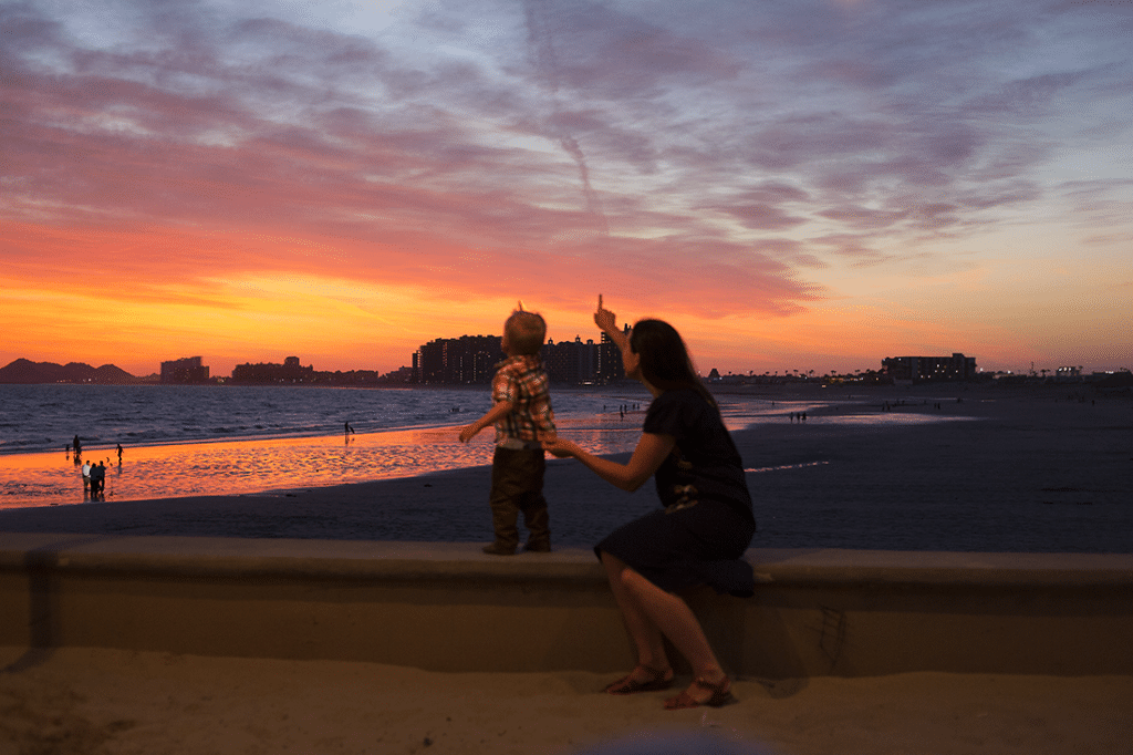 Beautiful sunset by the beach. 