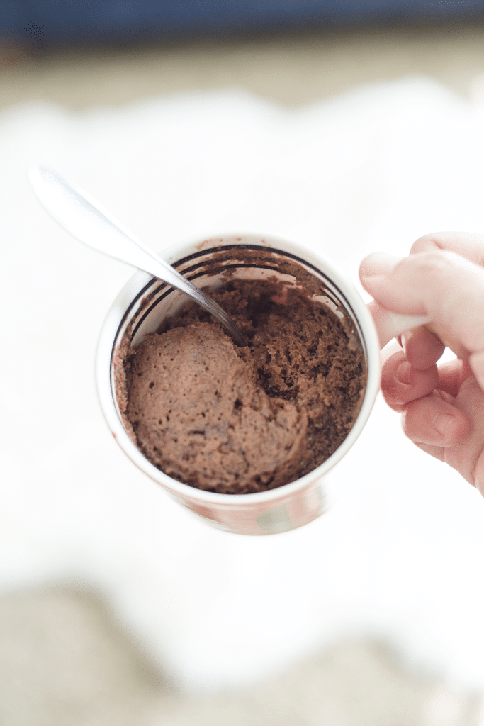 Chocolate mug cake. 