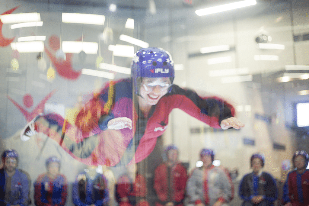 Indoor skydiving. 