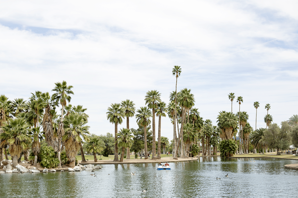 Paddle-boating at Enchanted Island. 