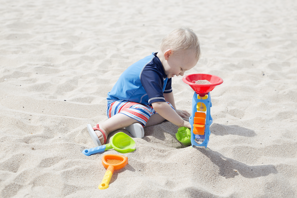 Beach toys on the beach. 