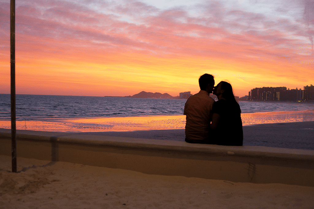 Romantic sunset views. 