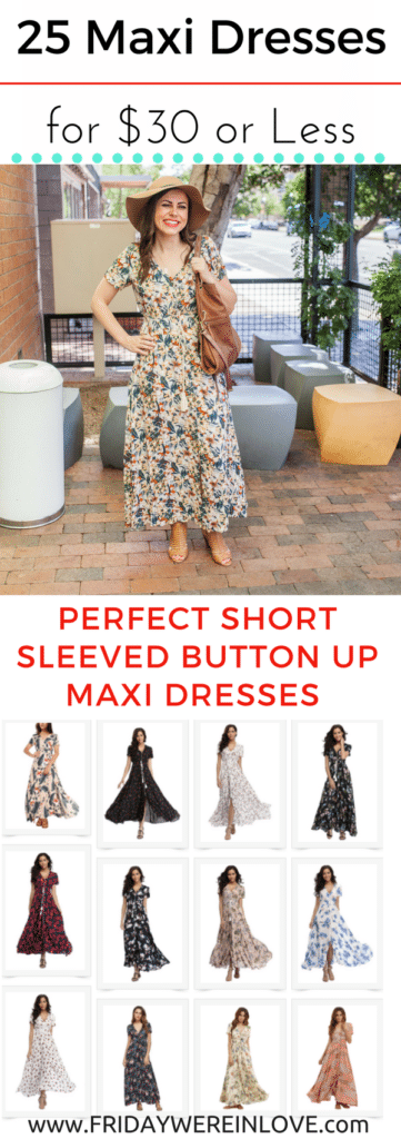 25 short sleeve maxi dresses under $30- the perfect maxi dress outfit that will keep you cool all summer long and give you a date night outift for less! | maxi dress summer outfit ideas | Short sleeve maxi dress finds in one place!