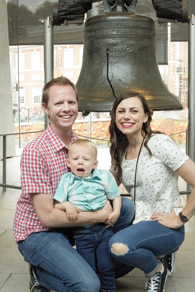 Visiting the Liberty Bell in Philadelphia. 