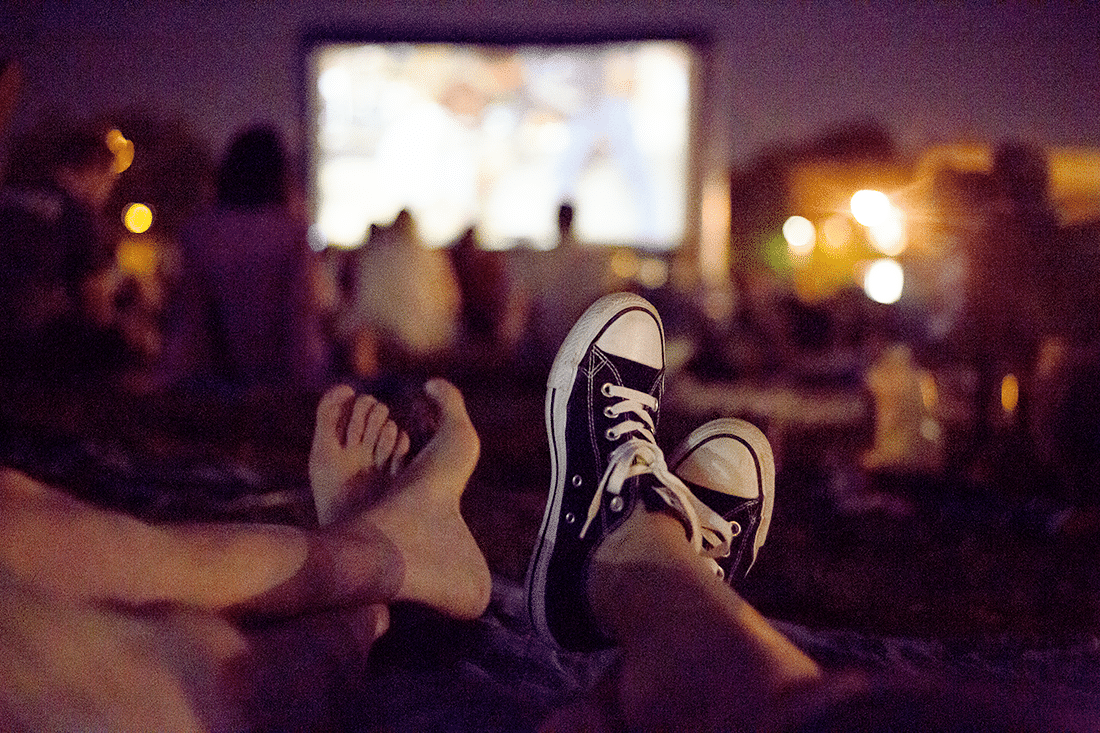 Outdoor movie date night. 