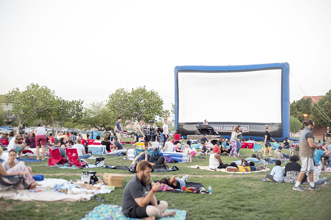 Food truck and outdoor movie date night. 