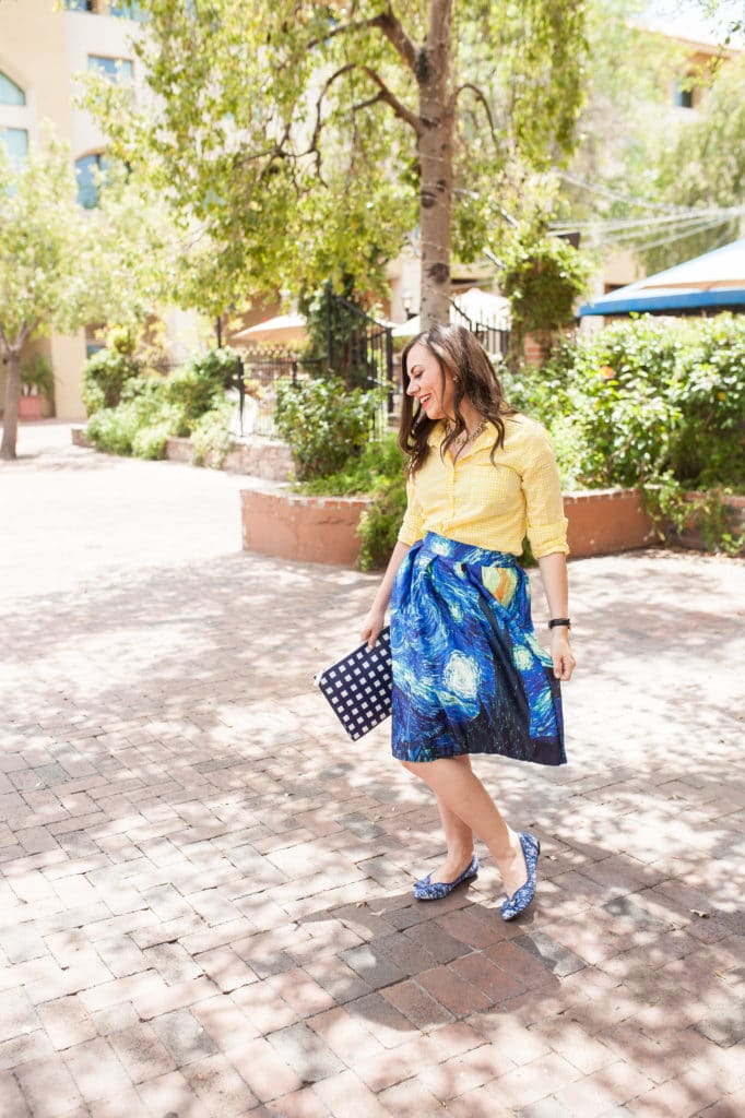 Artistic Date Night Outfit and The Starry Night Skirt - Friday We're In Love