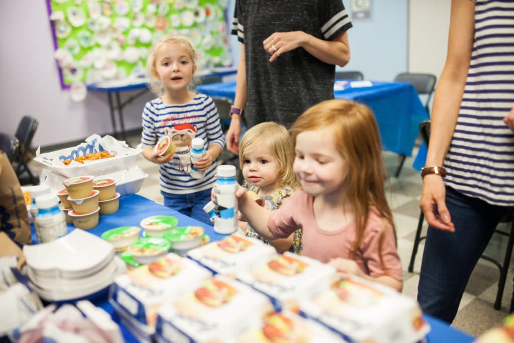 Kids enjoying Culver\'s catering. 