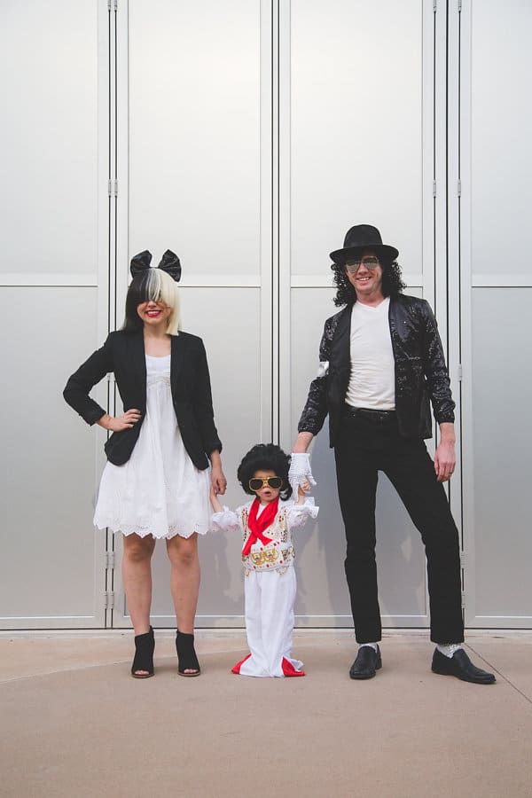 Sia Costume Elvis costume and Michael Jackson costume. 