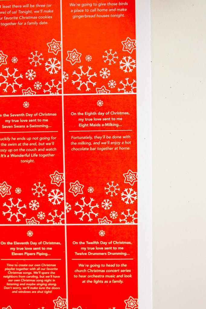 Christmas date idea: 12 Dates of Christmas Printable