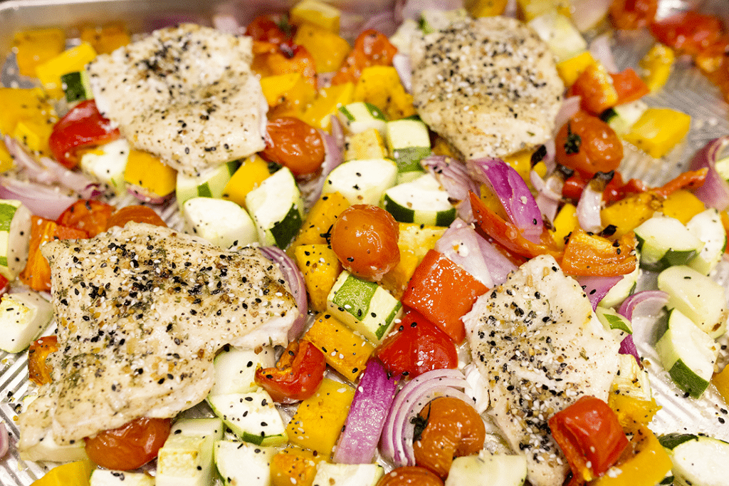 Farmer's Market meal: Easy sheet pan roasted veggies with in-season vegetables