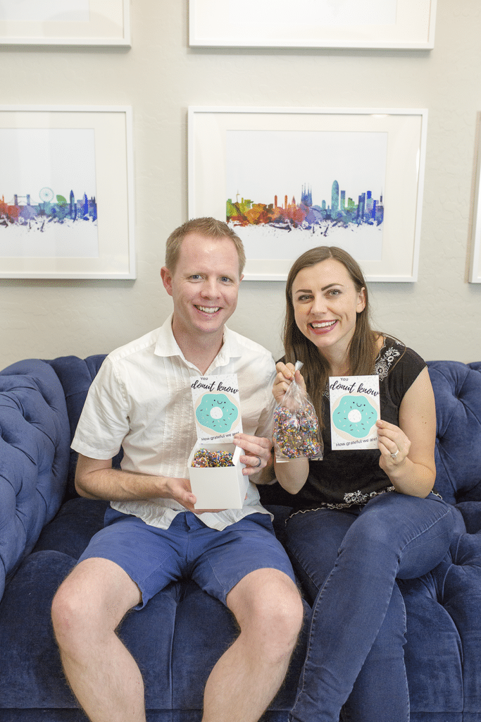 Easy thank you gift with donuts. 