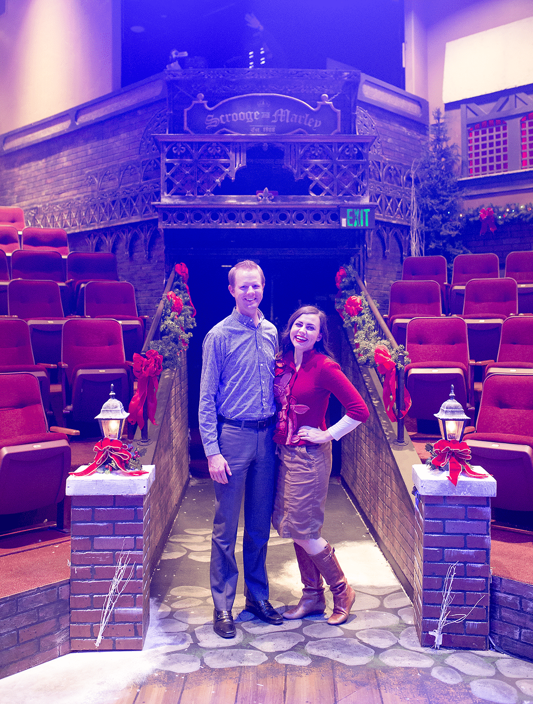 A Christmas Carol date night at Hale Theatre. 