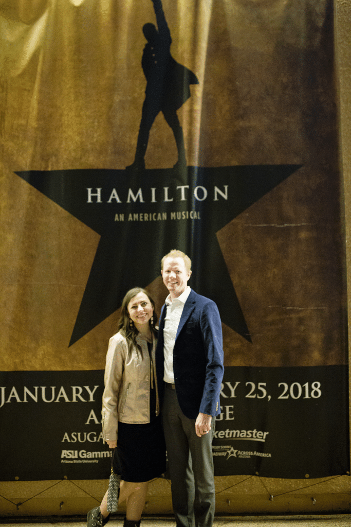 Hamilton musical date night with review and thoughts on the Hamilton tour