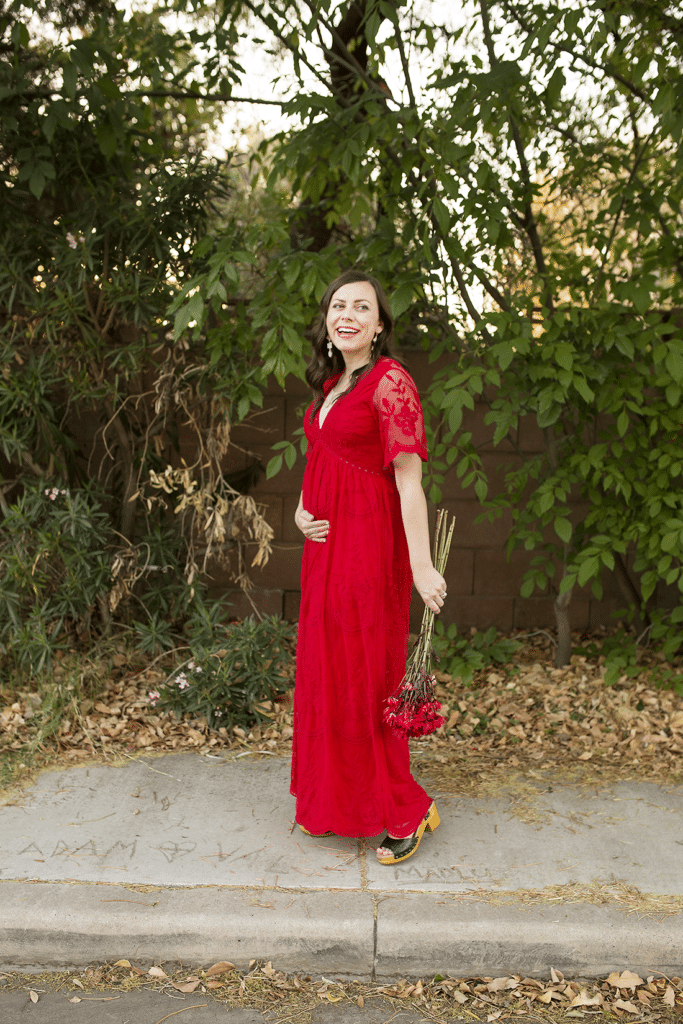 The Perfect red maternity dress. 