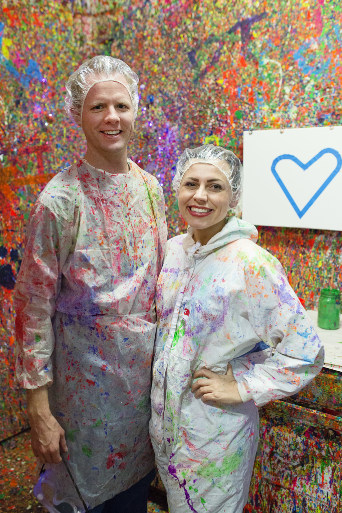 Paint splatter studio date night: A night with splatter paint paintings and tons of fun! 