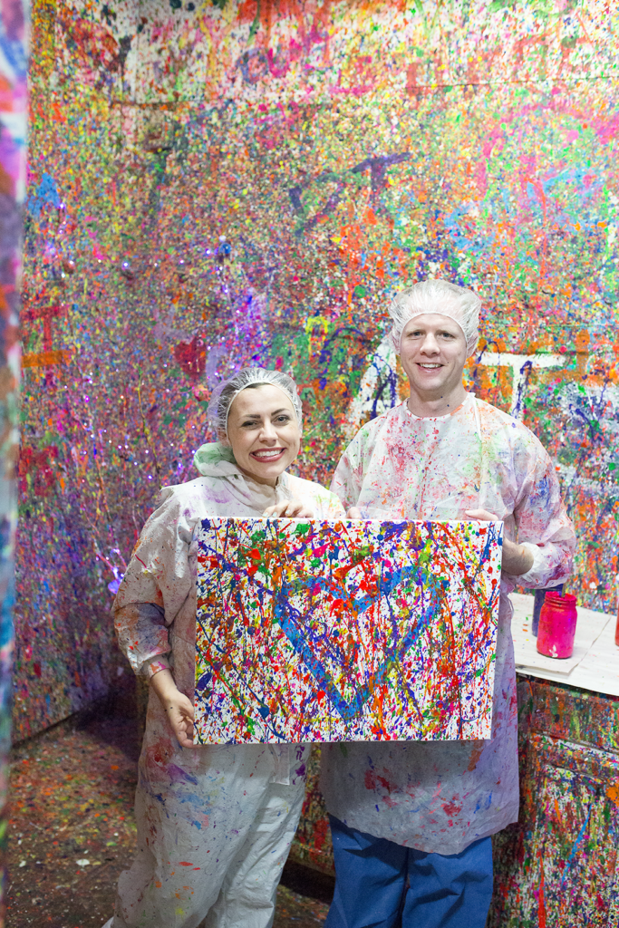 Paint splatter studio date night: A night with splatter paint paintings and tons of fun!